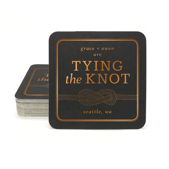 Tying the Knot Square Coasters